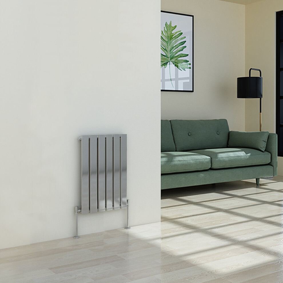 (600 x 410 mm Single, Chrome) Flat Panel Designer Radiator