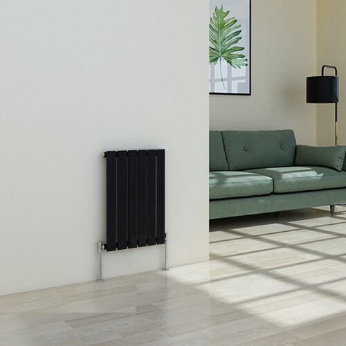 PlumbGalaxy (600 x 410 mm Single, Black) Flat Panel Designer Radiator