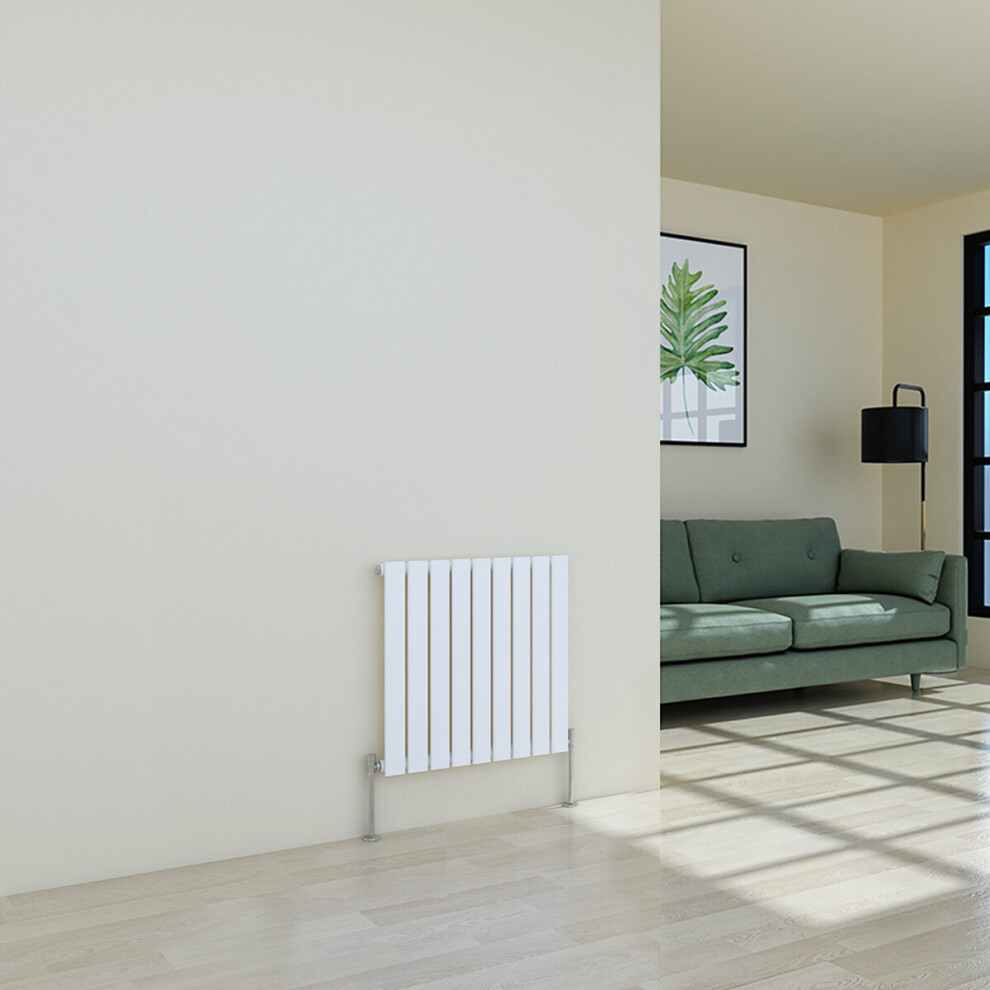 (600 x 614mm Single, White) Flat Panel Designer Radiator