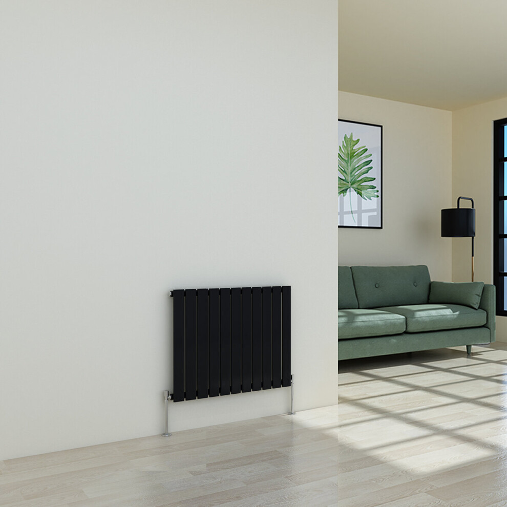 (600 x 750mm Single, Black) Flat Panel Designer Radiator