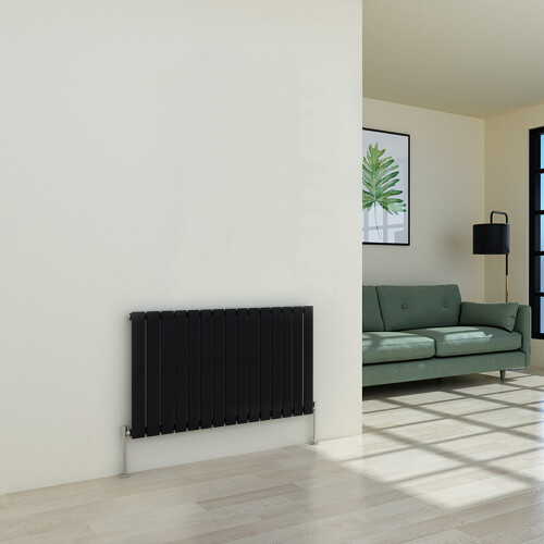 PlumbGalaxy (600 x 1022mm Single, Black) Flat Panel Designer Radiator
