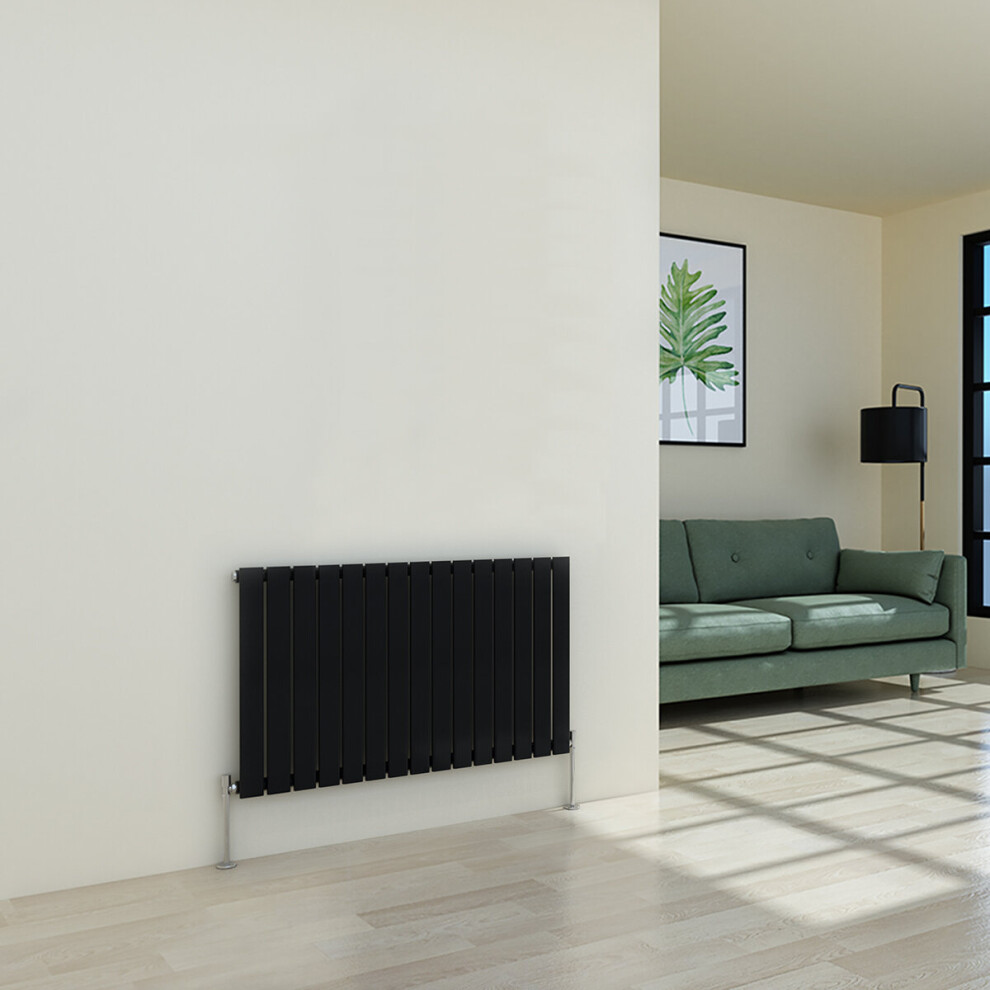 (600 x 1022mm Single, Black) Flat Panel Designer Radiator