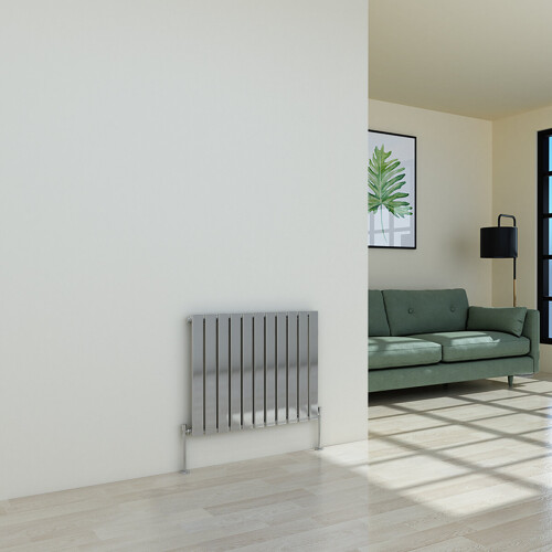 PlumbGalaxy (600 x 750mm Single, Chrome) Flat Panel Designer Radiator