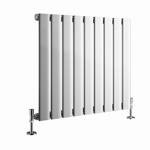 PlumbGalaxy (600 x 614mm Single, Chrome) Flat Panel Designer Radiator 1