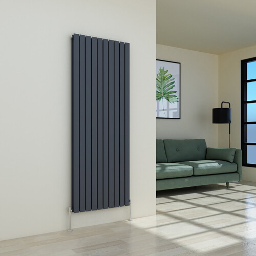 PlumbGalaxy (1800 x 682mm Double, Anthracite) Flat Panel Designer Radiator