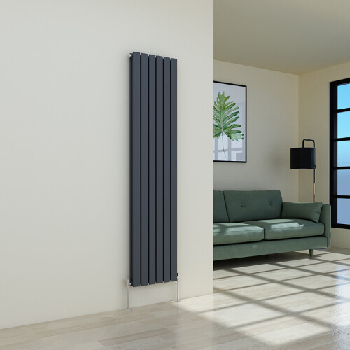 PlumbGalaxy (1800 x 410mm Double, Anthracite) Flat Panel Designer Radiator