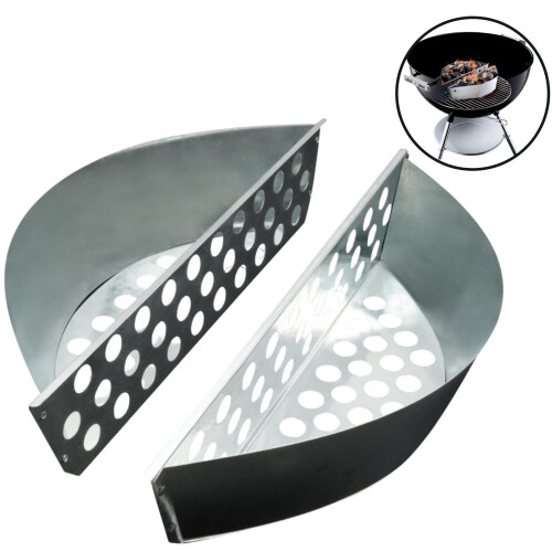 GEEZY 2Pcs Steel BBQ Grill Basket Charcoal Briquette Holders for