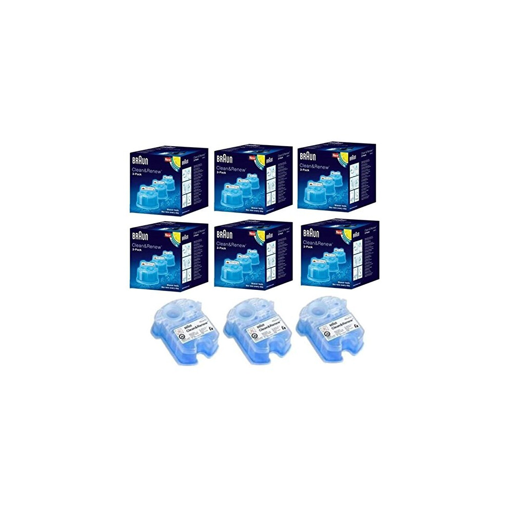 18 x Braun Clean & Renew Shaver Cleaning Refill Cartridges