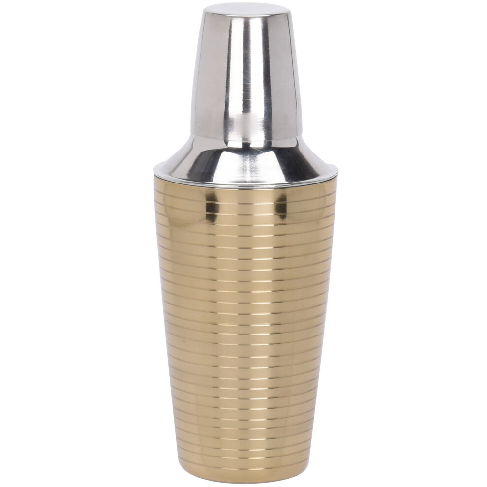 Silver & Gold Stainless Steel Alcohol Martini Mixer Cocktail Shaker