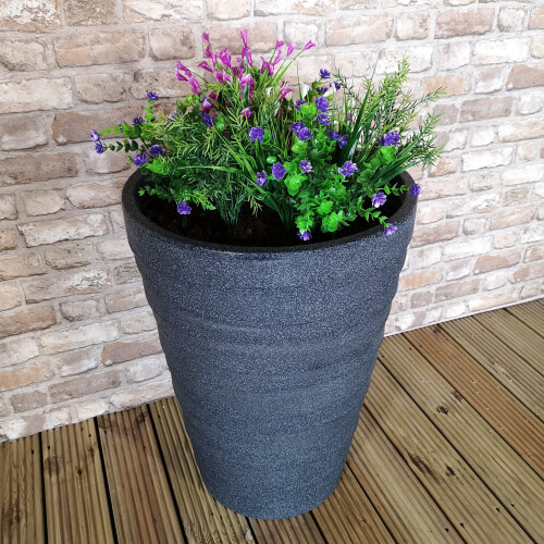 Samuel Alexander Medium Grey Charcoal Effect Garden Trojan Plant Pot 56cm Tall 38cm Wide