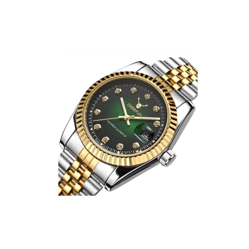 (Green) Ladies Watch Rose Gold Silver Green Red Black Women Woman Smart Watches Two Tone Present