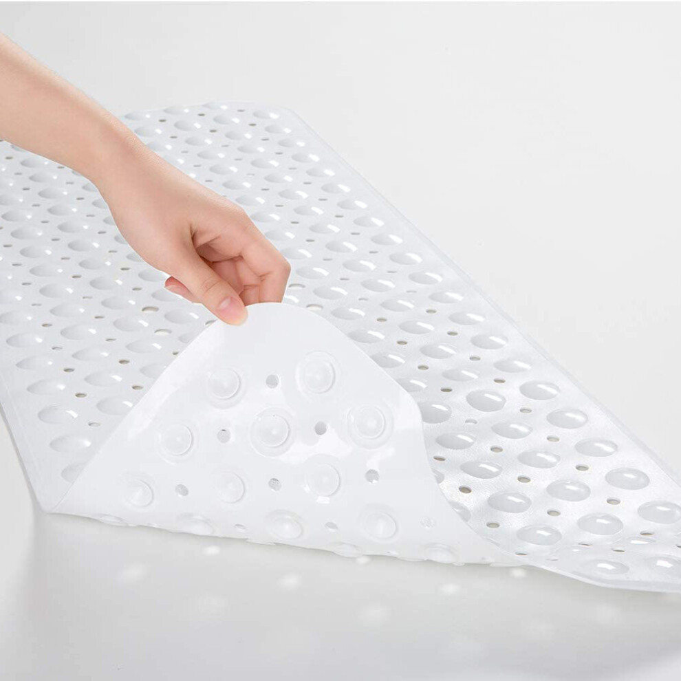 Supreme Bedding Ltd (White (Shower Mat), 40X100 Cm) Mildew Resistant Non Slip Long Rubber Shower Mat