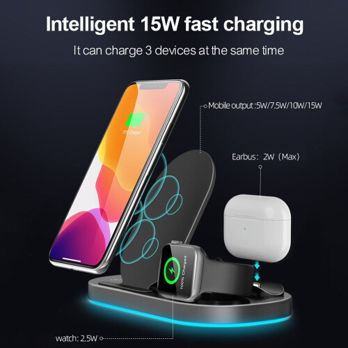 Foldable Wirelessly Charger 3 in 1 High Speed Wirelessly Charging 2
