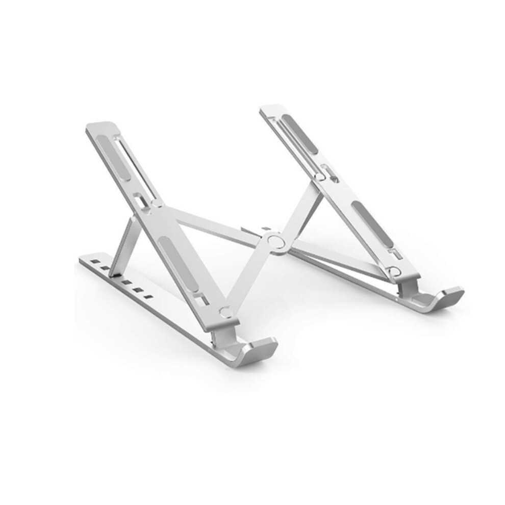 15 Inch Universal Notebook Stand Aluminum Alloy Folding Computer Stand Desktop Riser Shelf Base Cooling Stand- White 7082497839298