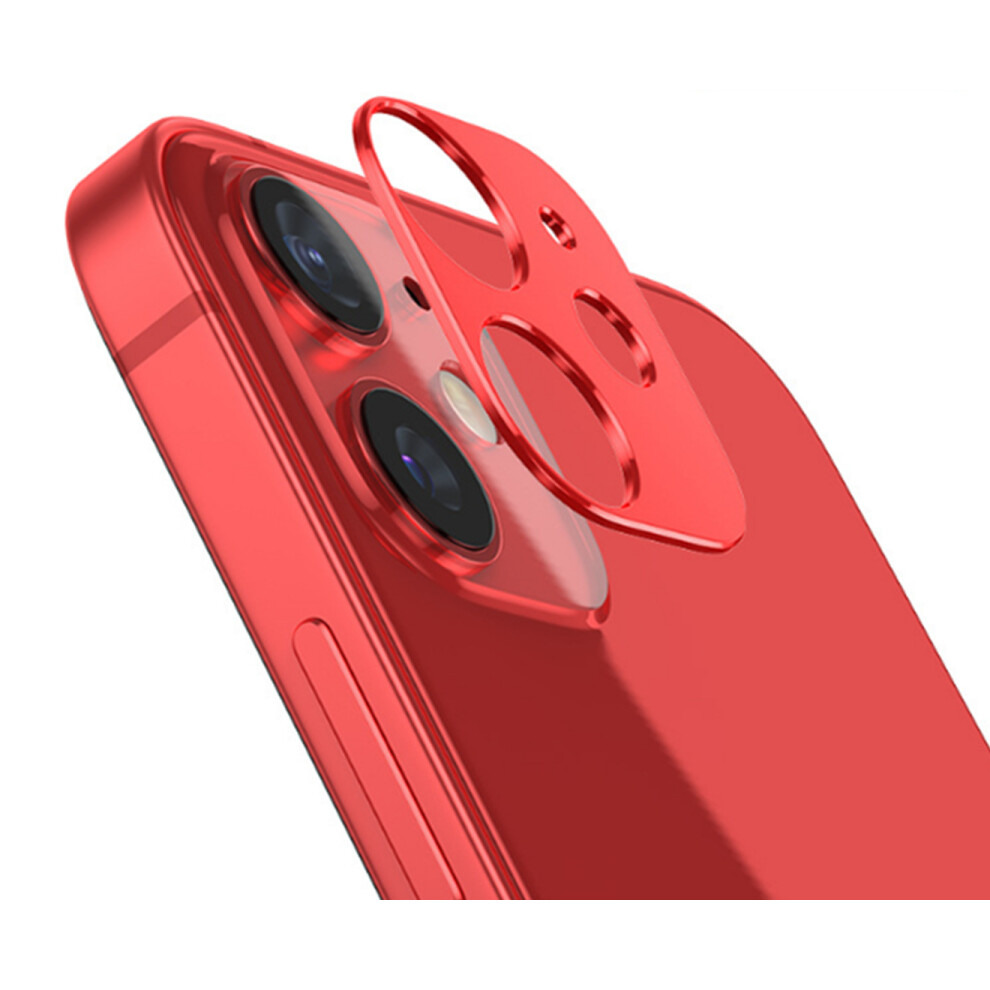 10PCS Lens Film Apple Rear Camera Aluminum Alloy Protective Film Mobile Phone Rear Film Suitable for IPhone12mini-Red