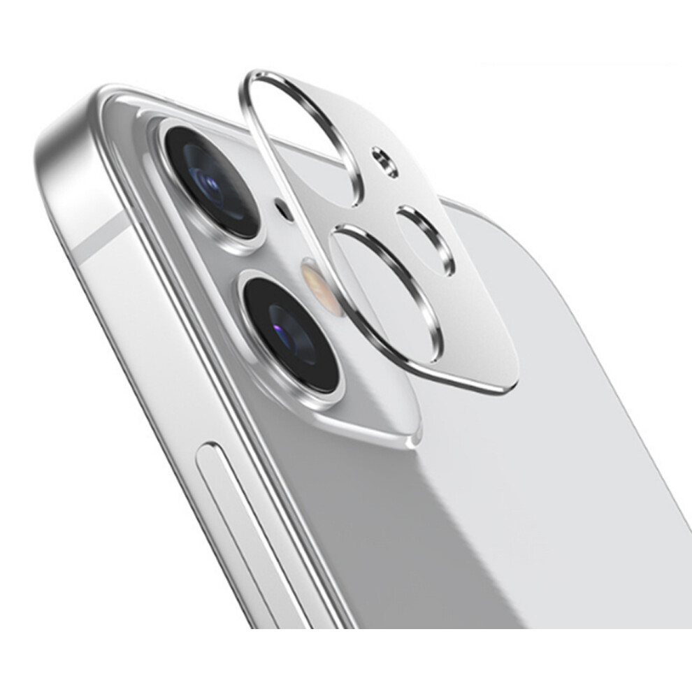 10PCS Lens Film Apple Rear Camera Aluminum Alloy Protective Film Mobile Phone Rear Film Suitable for IPhone12-Silver