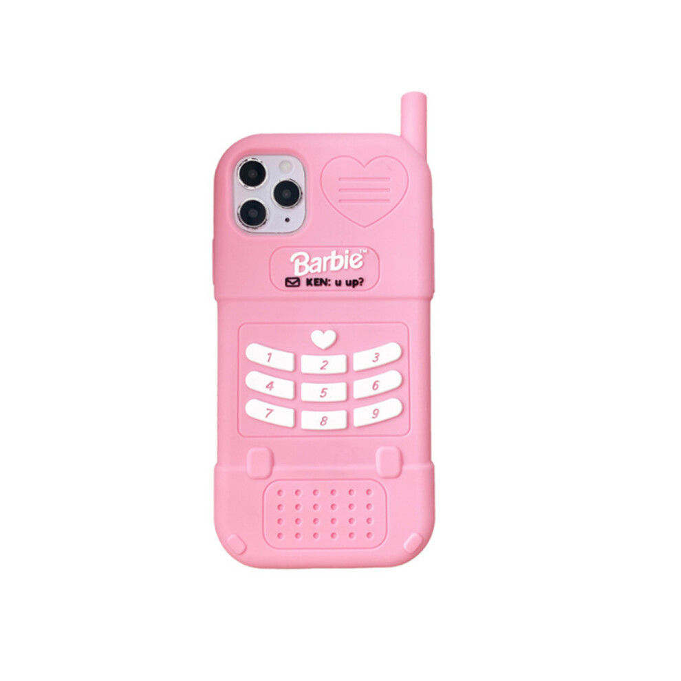 Three-dimensional Pink Barbie Big Brother Big Silicone Protective Cover for IPhone12 Pro Max (6.7)