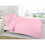 (Pink, Double) Plain Dyed Duvet Cover Set With Pillowcase 1