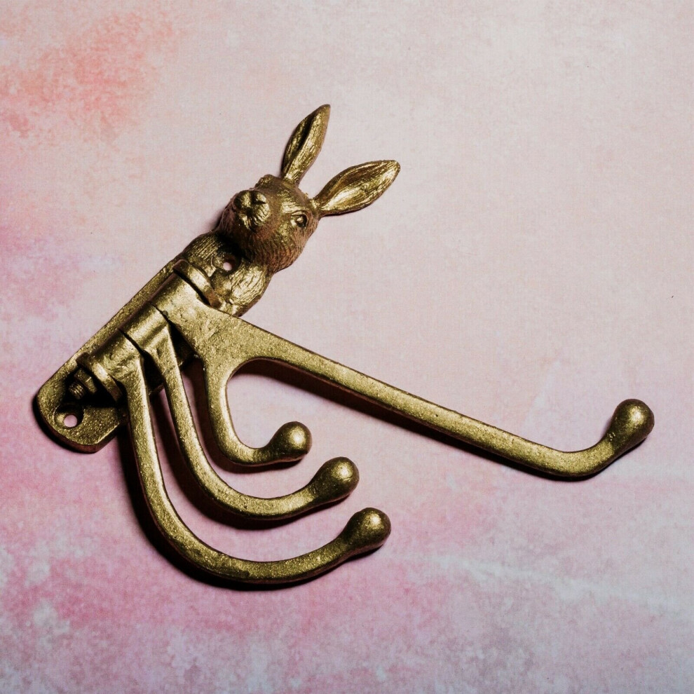 Sass & Belle Gold Rabbit Multi Coat Hook