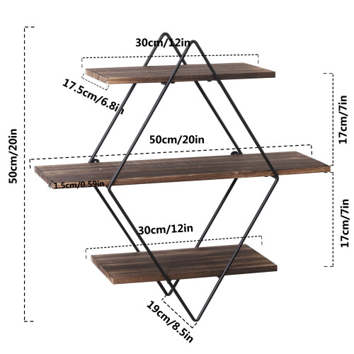 ustic Floating Shelves Wood, Diamond Wall Mounted Shelves 2