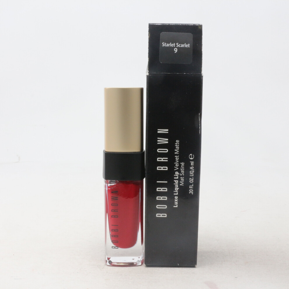 (9 Starlet Scarlet (Velvet Matte)) Bobbi Brown Luxe Liquid Lip Gloss 0.20oz/6ml New With Box