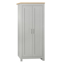 Birlea Highgate 2 Door Wardrobe - Grey & Oak - Farmhouse Style