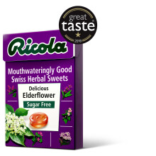 3 X Ricola Elderflower Swiss Herbal Lozenges Sweets Sugar Free With Stevia - 45g