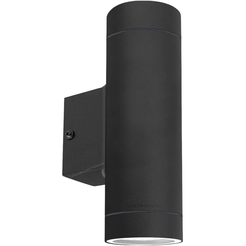 Black Stainless Steel Double Outdoor Wall Light IP65 Up/Down Outdoor