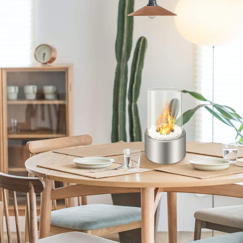 Glass Fireplace on Table Top Trend