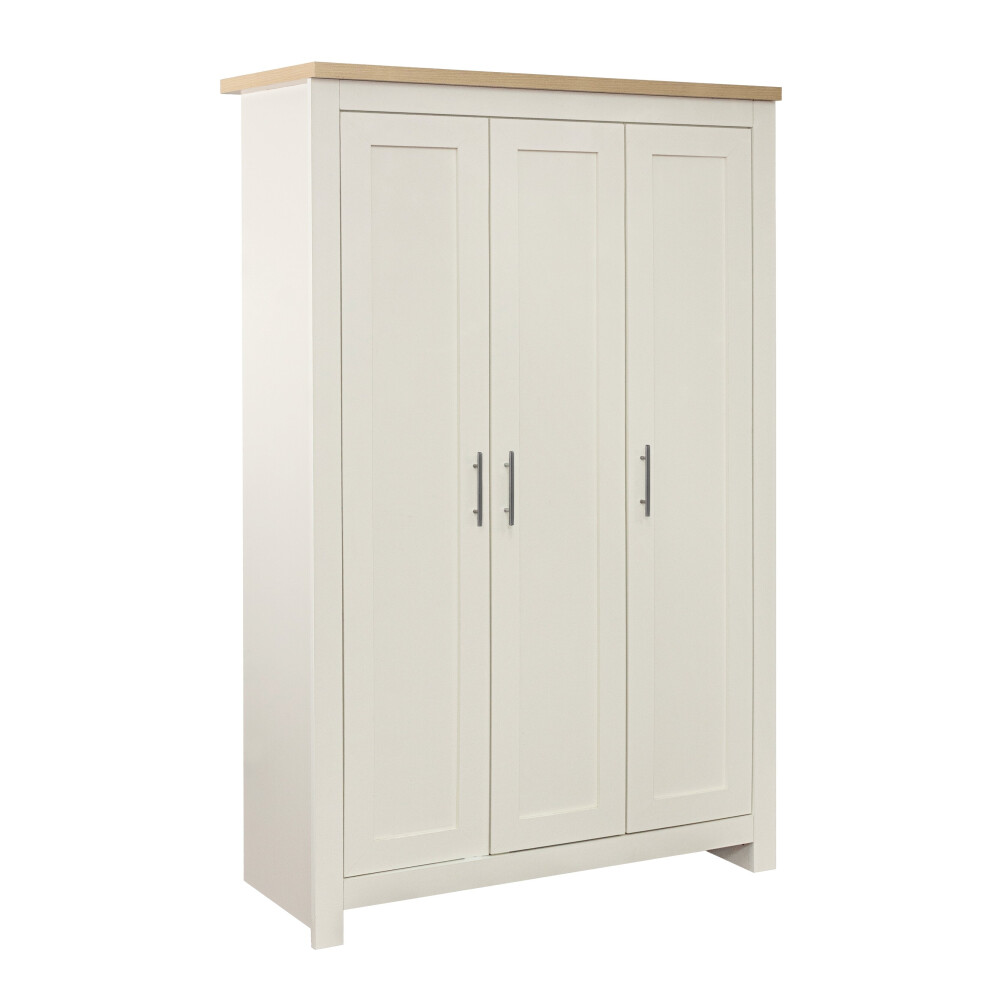 Birlea Highgate 3 Door Wardrobe - Cream & Oak - Farmhouse Style