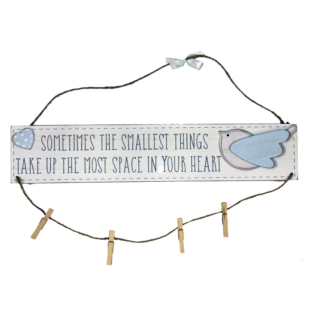 Petit Cheri Little Things Blue Hanging Plaque With Pegs Lovely New Baby Gift