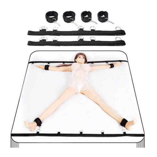 BDSM Bondage Set Restraint Under Bed Kit Handcuffs Ankle Straps Toy