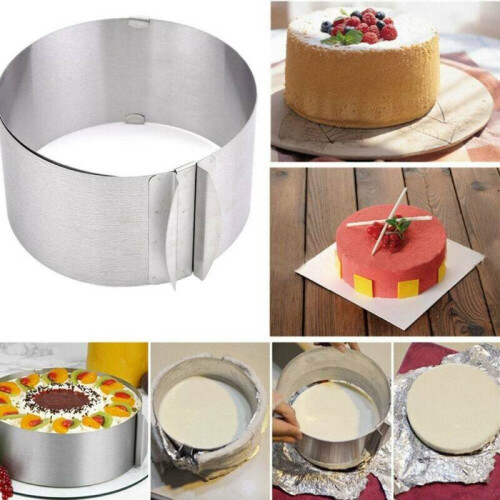6"12" Adjustable Round Cake Ring Mould Cutter Steel Mold Mousse Cake