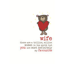 Wife You Are My Favourite Sparkle Finished Greeting Card By Dandelion Stationery