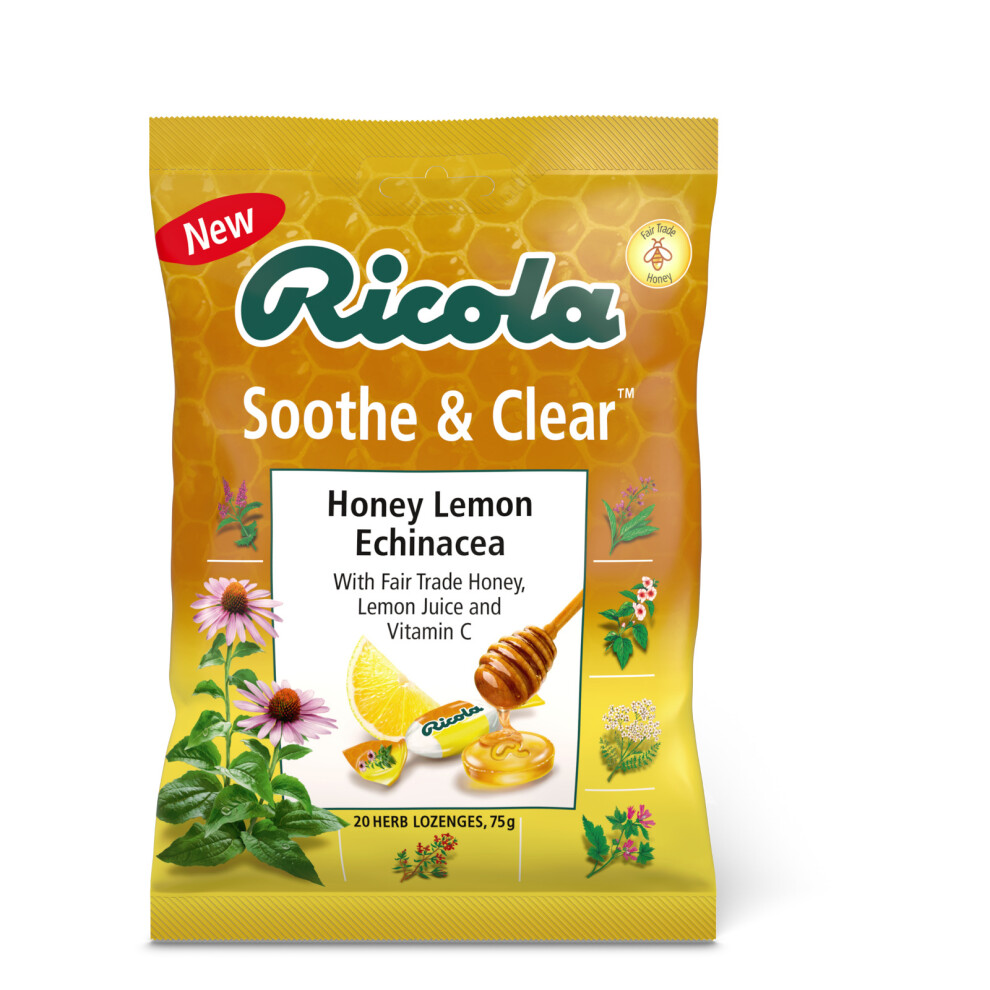 Ricola Honey Lemon Echinacea With Honey Lemon Juice Vitamin C Lozenges - 75g