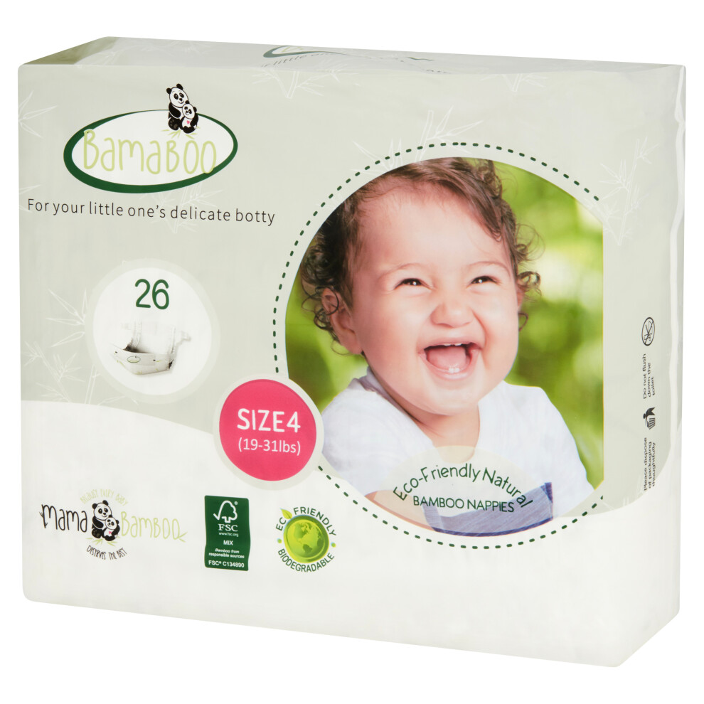 (Size 4 (9-14Kg)) Eco-Nappies - Sustainable Bamboo Mama Bamboo