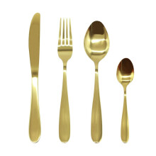 (32pc set) Stainless Steel Cutlery Sets Gold Light Flatware