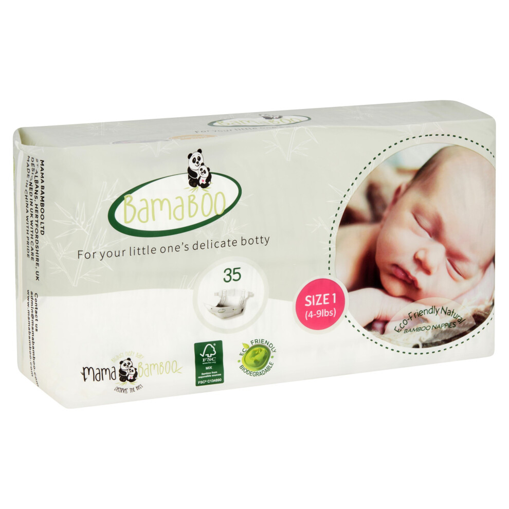(Size 1 (2-5Kg)) Eco-Nappies - Sustainable Bamboo Mama Bamboo