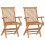 VidaXL vidaXL 2x Solid Teak Wood Folding Garden Chairs Outdoor Patio Furniture Seat 1