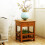 (S) Bamboo Side Table Small Tall Narrow Nightstand 5