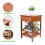 (S) Bamboo Side Table Small Tall Narrow Nightstand 3