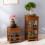 (M) Bamboo Side Table Small Tall Narrow Nightstand 3
