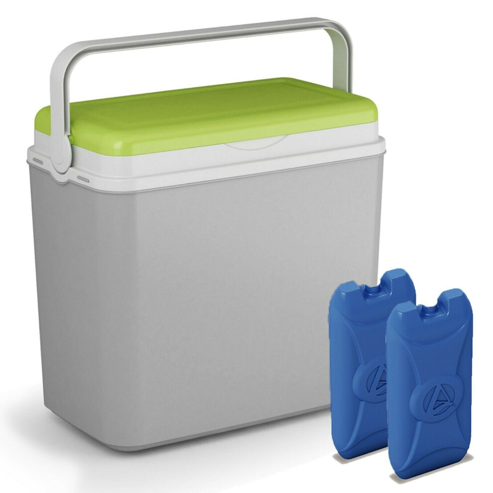 Urbn Living ( & +2 Ice Packs) Large 24 Litre Cooler Box +Ice Packs Green/Grey