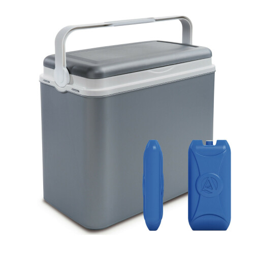 URBN Living (Grey +2 Ice Packs) Large 24 Litre Cooler Box +Ice Packs