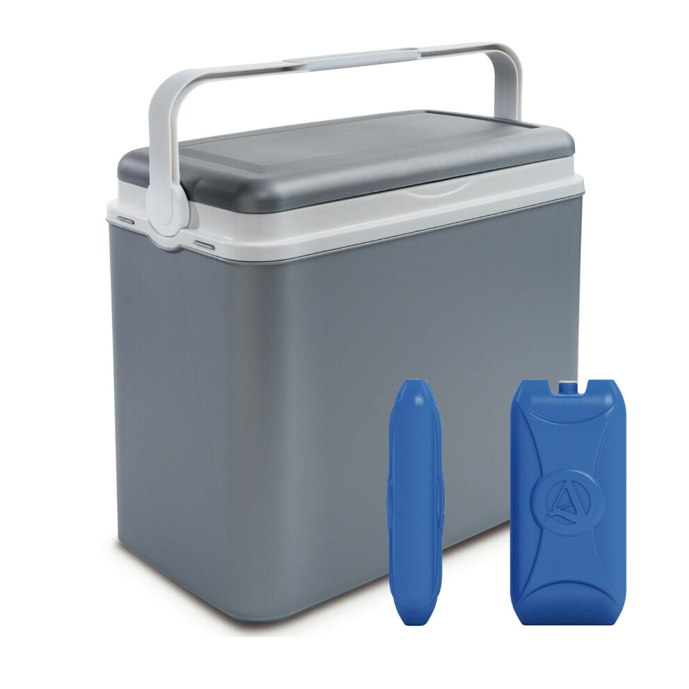 Urbn Living ( +2 Ice Packs) Large 24 Litre Cooler Box +Ice Packs Grey