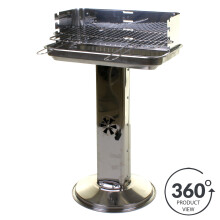 (Kennedy Stainless Steel Pillar BBQ	) Marko BBQ Barbecue Outdoor Garden Charcoal Barbeque Patio Party Cooking Large