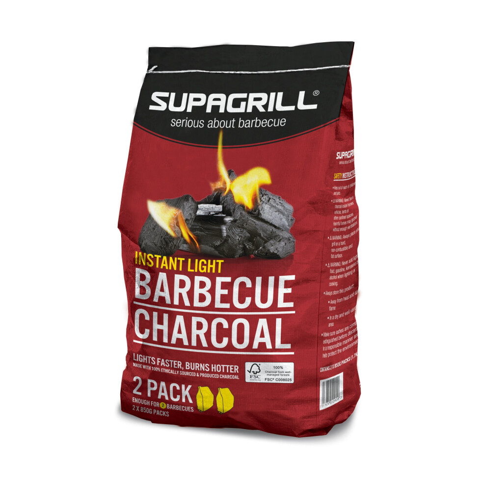 Marko (Supagrill Instant Barbecue Charcoal - 2X 850G ) Bbq Barbecue Outdoor Garden Charcoal Barbeque Patio Party Cooking Large Light
