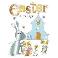 Bunny Easter Hunt Happy Easter Greeting Card Foil Finished Fun Easter Cards