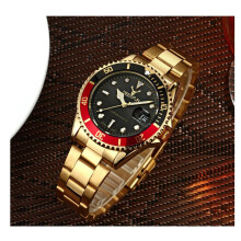Genuine Deerfun Homage Watch Black Gold Red Date Watches Top Submariner UK