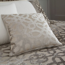 Catherine Lansfield Lattice Cut Velvet Cushion Cover, Natural, 43 x 43 Cm